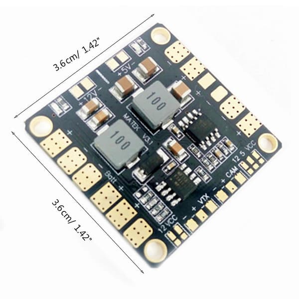 Matek Mini Power Hub PDB Strömfördelningskort PDB med BEC 5V/12V för FPV Drone Quadcopter QAV250 ZMR250