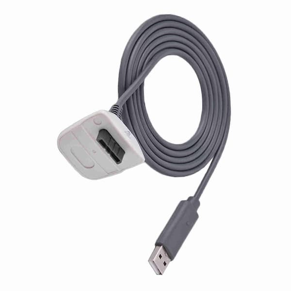 Xbox 360 Trådløs Controller USB Opladerkabel, Hurtig Opladningsledning til Microsoft Gamepad, Holdbart Hvidt Opladerkabel