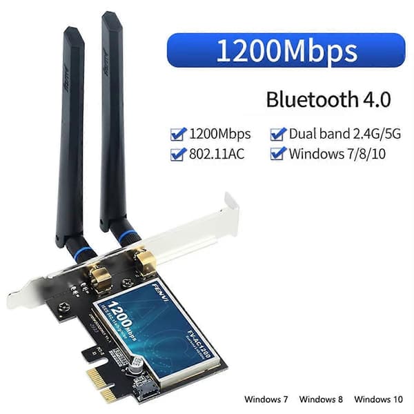 AC1200 PCIE WiFi-adapter Bluetooth 4.0