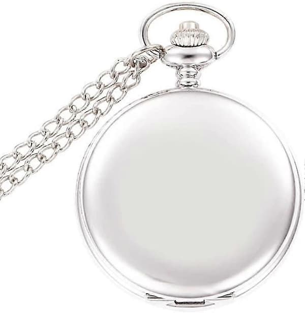 Taskukello Vintage Sileä Kvartsitaskukello Klassinen Riipuskello Lyhyellä Ketjulla silver