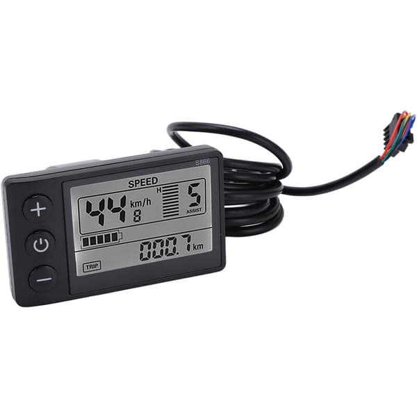 S866 Elcykel Display LCD-mätare 24V 36V 48V Elscooter Kontrollpanel med SM-kontakt