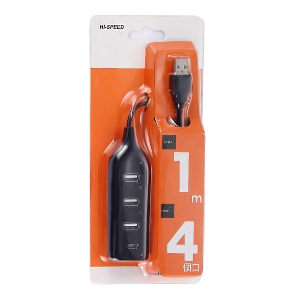 4 porte USB 2.0 HUB, kabellængde: 30 cm