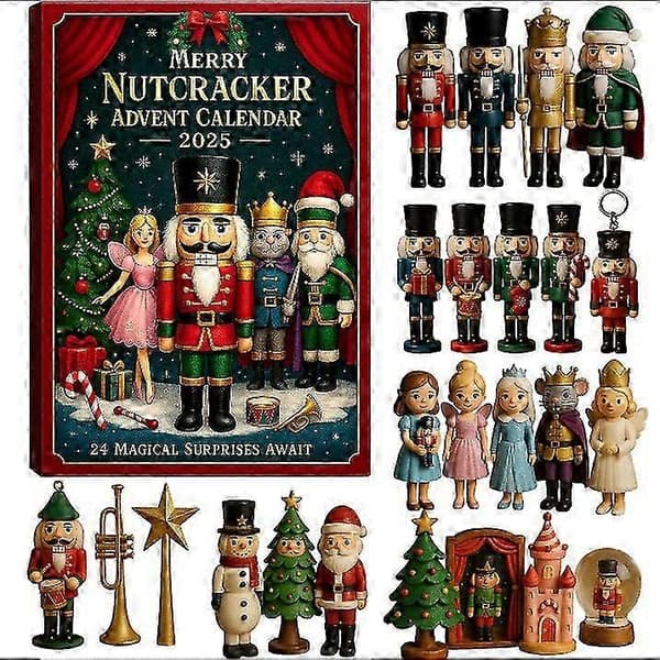 2025 Julekalender Full-Style Akryl Dekor The Nutcracker