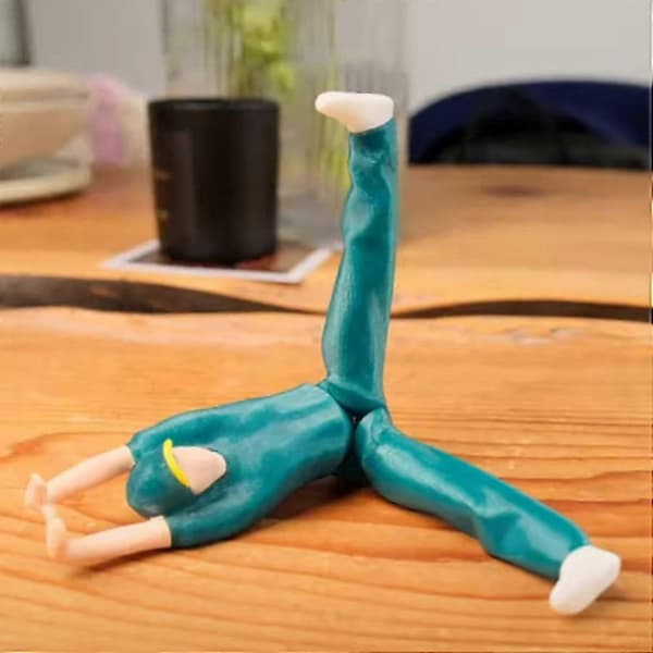 Breakdancer Telefonstativ, Break Dancer Morsomt Telefonstativ, Australsk Breakdancing Jente Actionfigur Telefonholder 360 Rotasjon 2Pcs