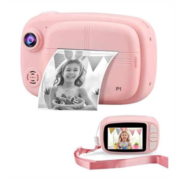 Digital Omedelbart Kamera till Barn med 32GB Minneskort - Rosa Rosa