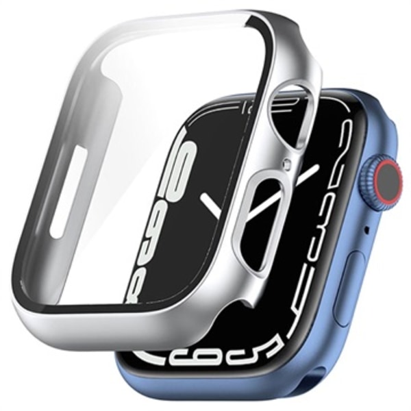 Apple Watch Series 8/7 Skal med Härdat Glas Skärmskydd -... Silver