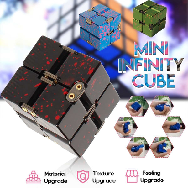 Mini Infinity Cube Stress Tryckavlastningsleksak Pussel Skrivbordsleksak black