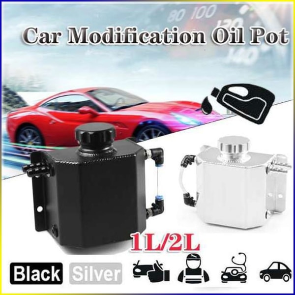 Universal Aluminium Car Square Oil Ventilationsgryta silver 1L