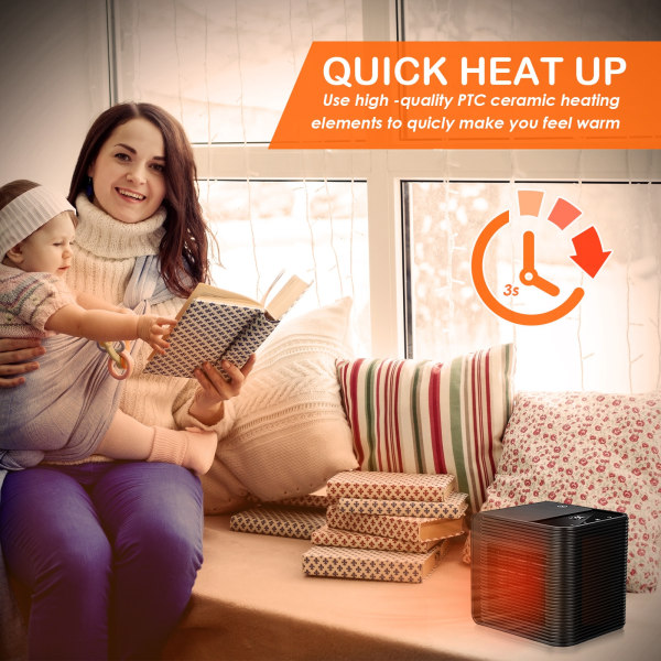 Värmefläkt Elektrisk termostatisk handvärmare Hemuppvärmning EU Plug