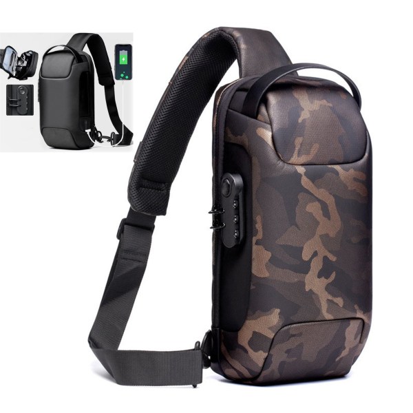 Axelväska herr crossbody väska herr sling bag anti-stöld camouflage 3530 |  camouflage | Fyndiq