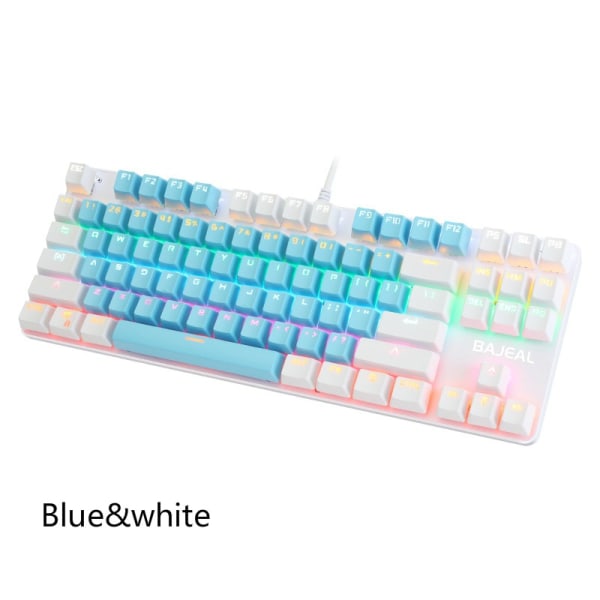 87 tangenter Mekaniskt tangentbord Wired Gaming Keyboard blue&white def4 |  blue&white | Fyndiq