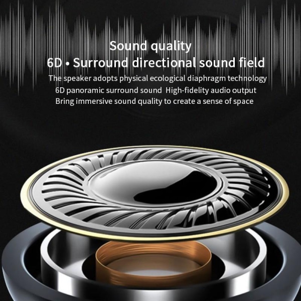 Trådlösa Bluetooth-stereohörlurar med hörlurar Black 120mAh