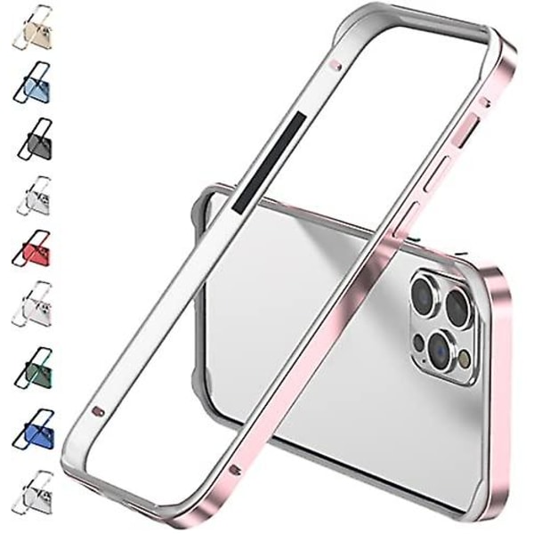 Aluminiumram Metall stötfångare Case Kompatibel Iphone 15 Pro Max/15 Pro/15 Plus med upphöjd kantskydd Rose gold iPhone 15 Plus