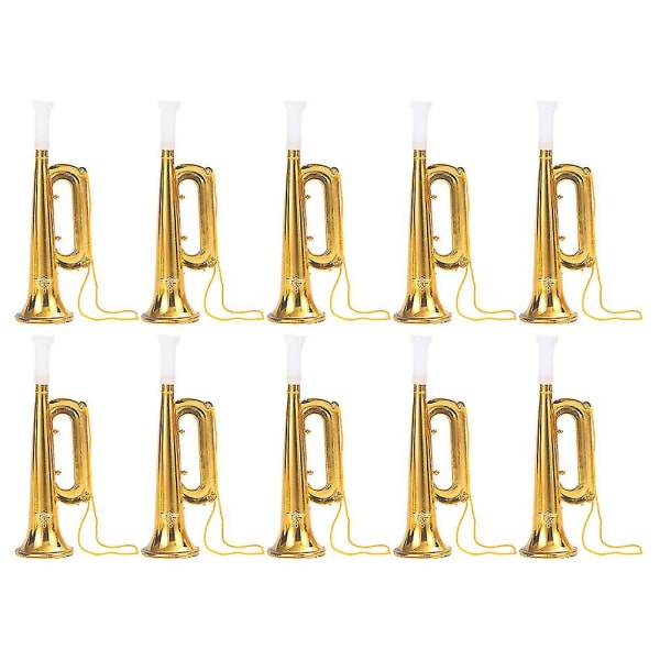 10st praktiskt roliga musikaliska trumpetmodeller musikaliska leksaker Barntrumpeter Golden 17X5X5CM