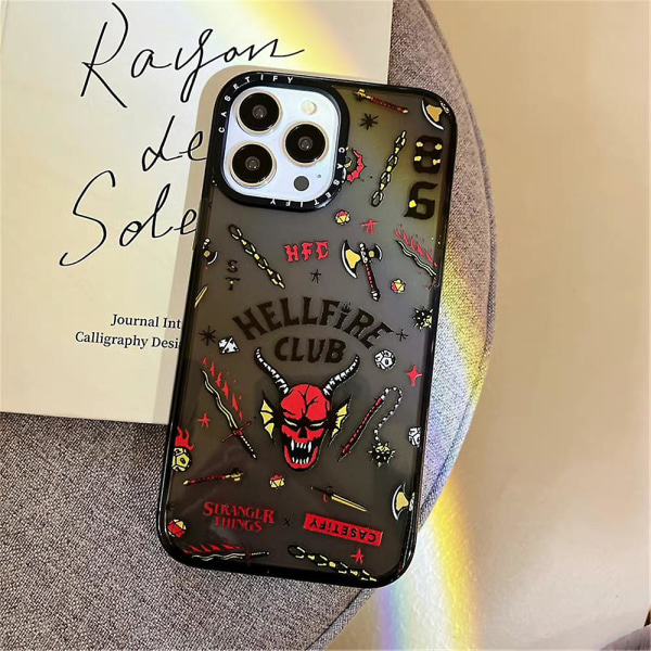 Stranger Things Hellfire Club Anti-drop phone case för Iphone Xr/11/12/13 Black(for 11)