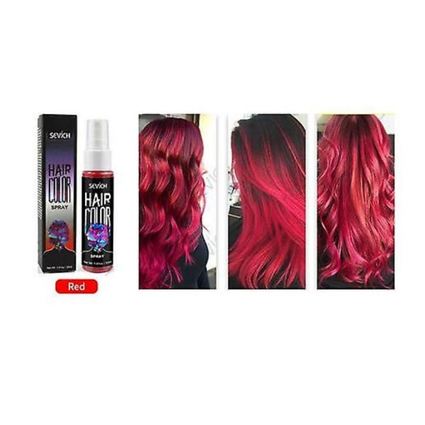 30ml 5-färgad flytande spray tillfällig hårfärg Unisex hårfärgning direktfärg Red