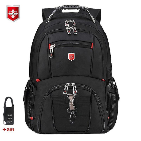 Vattentät schweizisk ryggsäck för män 15,6/17 tum Laptopryggsäckar Skolreseväskor Stor kapacitet Business Bagpack Mochila 17 inch