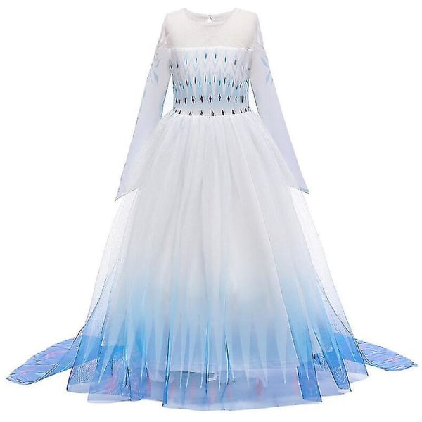 Frozen 2 Queen Elsa Princess Cosplay Kids Girl Carnival Party Gown Dress Tmall 3-4 Years Gradient Blue