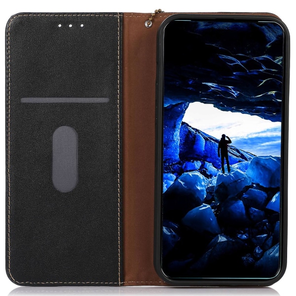 Rfid-blockerande phone case för Asus Zenfone 10 5g/zenfone 9 5g, Cover i äkta koläder Black