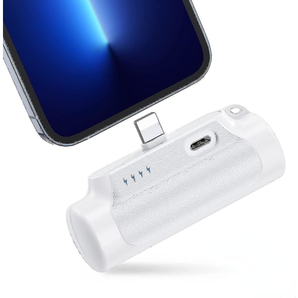 Bärbar laddare Power Bank, 4500 mah Mini Ultra Compact Bärbar Telefonladdare Power Bank kompatibel med Iphone White