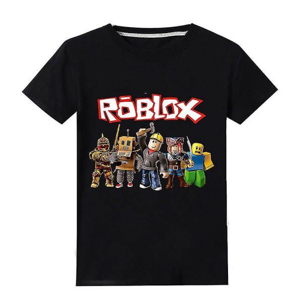 5-12 år barn Roblox kortärmad T-shirt Topp Black 11-12Years