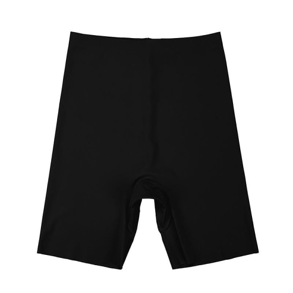 Flarixa Seamless Sports Shorts Dam Trosor Hög midja Mage Höfter Säkerhetsbyxor Slim Shaping Underkläder Ice Silk Boxer Z XL Black