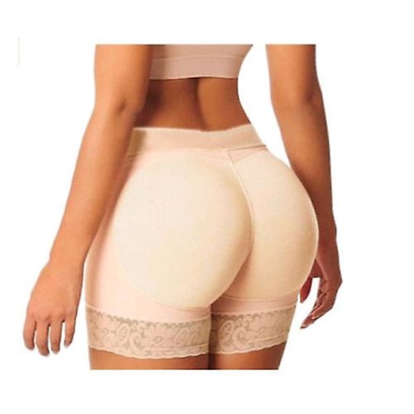 Kvinnor Butt Lifter Trosa Fake Butt Body Shaper Vadderade underkläder Lady Lift Bum Hög midja Magkontroll Höft Trosor Z M Beige