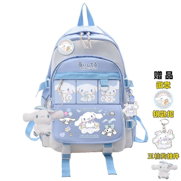 Huamade Sanrio Anime My Melody Kuromi Cinnamoroll Studentväska Ryggsäck Förälder-barn Lätta Tarp Ryggsäckar För Barn Kawaii Toys Pinkish Grey