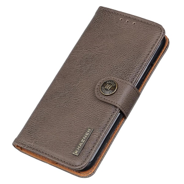 Phone case För ZTE Blade A32, Kohud Texture anti-scratch Mobiltelefon Skal Cover -Khaki null none