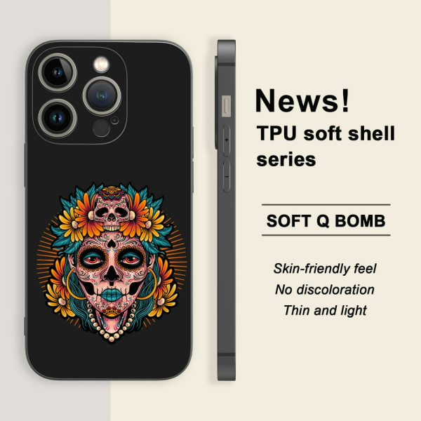 Uttryck din stil med ett kreativt TPU- case med tecknat mönster för iPhone Perfekt för individer med modeintresse! white iphone14