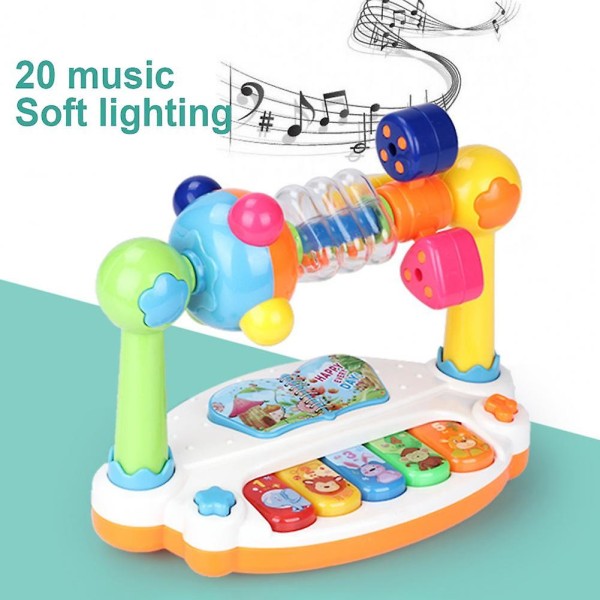 Barn Baby Roterande Musik Piano Med Ljus Ljud Pedagogisk leksak Barn Present Djur Ljud Tangentbord Baby Spelar Typ Musica C A