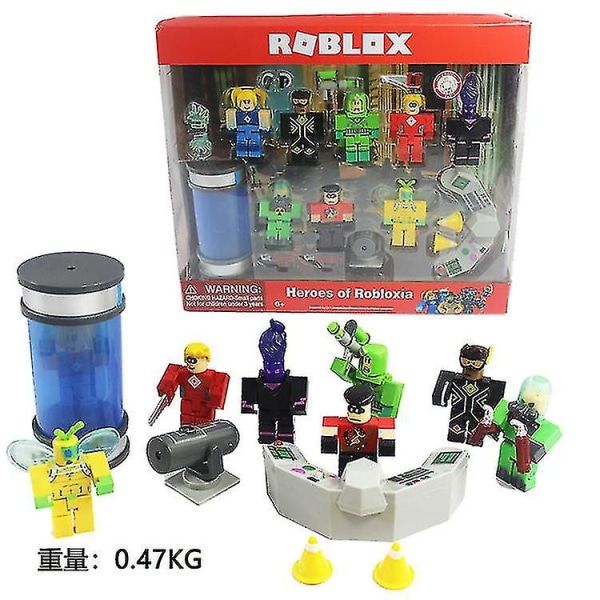 6-9 cm Roblox actionfigurer med rekvisita Tillbehör Barnpussel Pedagogiska leksaker Bygga figursammansättningsspel 10 with box