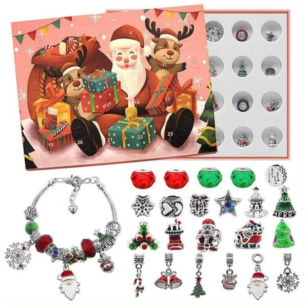 Julnedräkningskalender Smycken Armband Blind Box Smyckeshänge 24st Utsökt hänge A