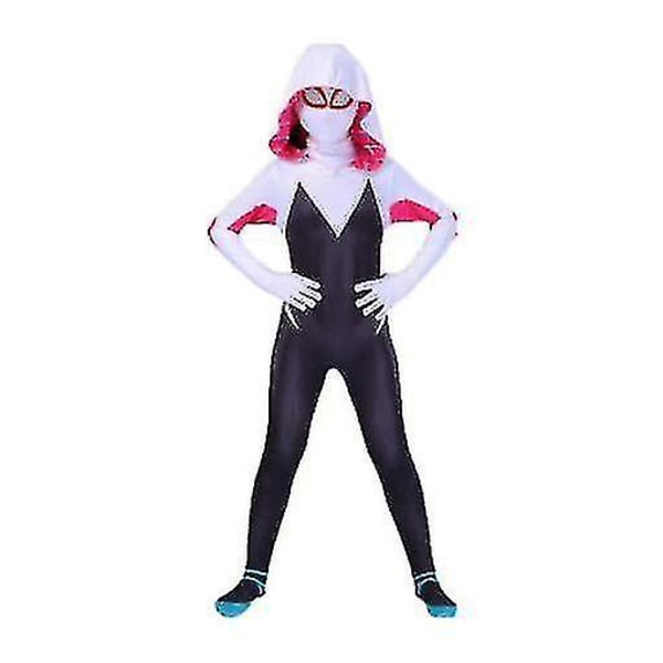 Superhjälte Spiderman Kostym Bodysuit För Barn Spandex Zentai Halloween Cosplay Jumpsuit.c 110cm mask