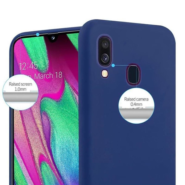 Samsung Galaxy A40 Hülle Handy Cover TPU- case - matta färger CANDY DARK BLUE Galaxy A40