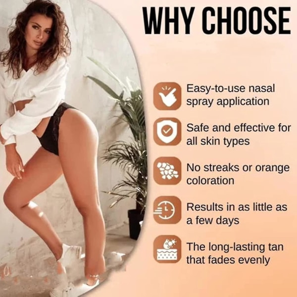 Tanning Nasal Spray, Tanning Sunless Spray, Deep Tanning Dry Spray 2Pcs
