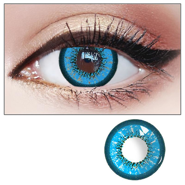 Ögonkontakter Linser Halloween Cosmetic Cosplay Vampire Colored Lens Grandiosa Blue