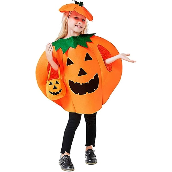 Barn Vuxen Halloween Kostymer Cosplay Pumpa Kläder+hatt/kläder+hatt+väska(slumpmässig stil)prestanda Set Tmall Adult Clothes Hat