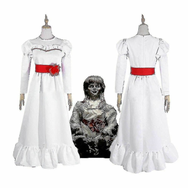 Finklänning Annabelle The Conjuring Doll Barn Vuxen Damkostym U one size none