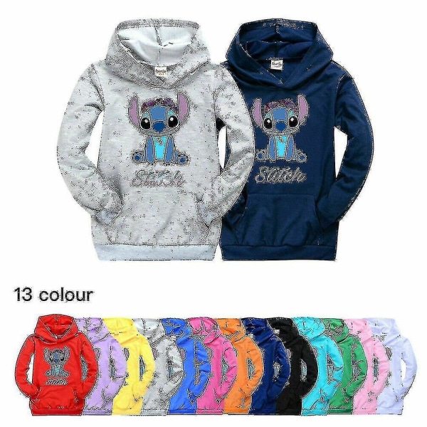 Barn Lilo And Stitch Hoodies Långärmad Sweatshirt Light blue 11-12Years