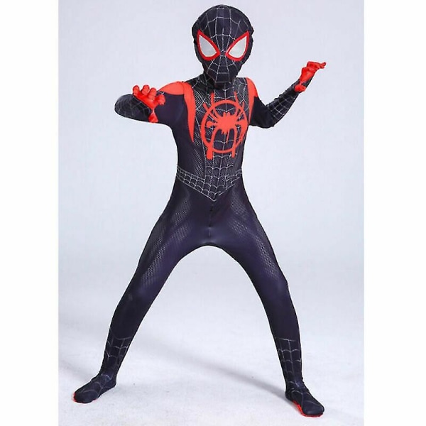 Svart Spiderman-kostym, present till barn.c 130cm