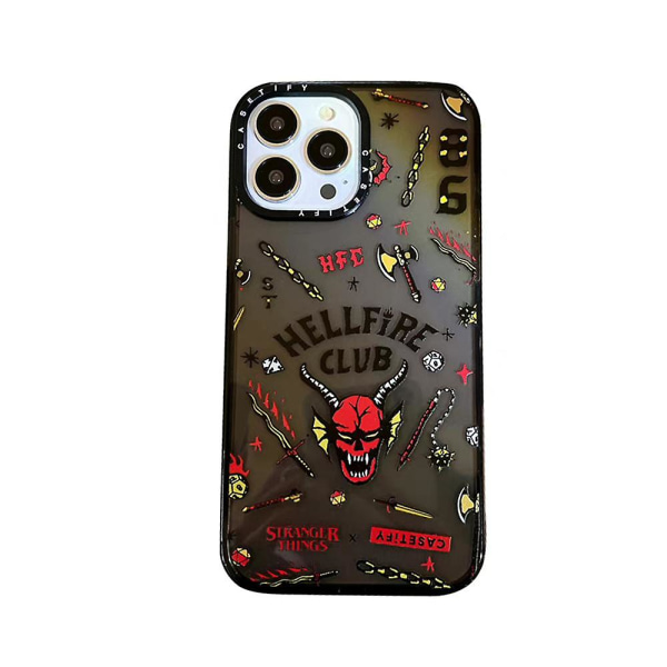 Stranger Things Hellfire Club Anti-drop phone case för Iphone Xr/11/12/13 Black(for 12)