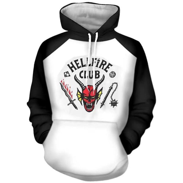 Herr Dam Stranger Things Säsong 4 Hellfire Club Huvtröja Toppar Tröja Pullover Sweatshirt Plus Size Tmall XL