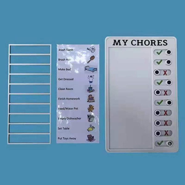 100 % nytt, sysslor Checklista Memo Plastboard Chore Chart Återanvändbar Mina sysslor Äldre anteckningar 4,7x7,9 tum Blue