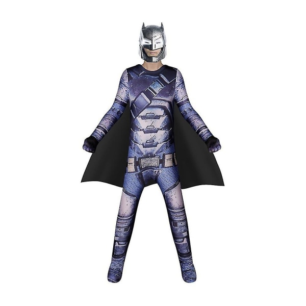 Batman Party Cosplay Kläder, Barn Jumpsuit Huvudbonader Cape Set Tmall 130cm