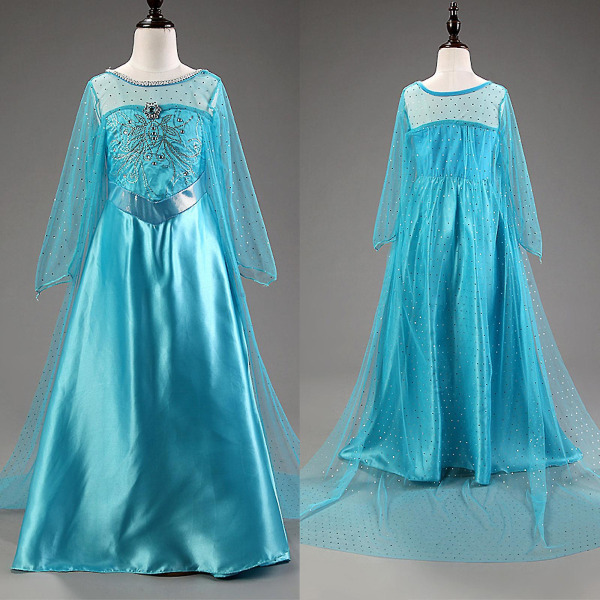 Frozen Kids Girls Princess Elsa Dress Cosplay Kostymer Fancy Dress Tmall 7-8 Years