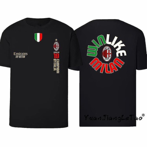 2022 Ac Milan Championship Jubileums-T-shirt herr-T-shirt, Ropa Hombre