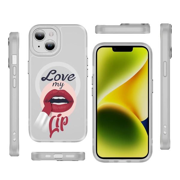 Ett stycke kinesiskt trendigt europeiskt och amerikanskt kreativt målat mönster matt hudvänligt Magsafe magnetiskt phone case lämplig för iPhone transparent iPhone13Pro