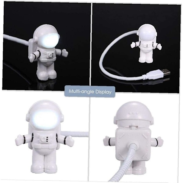 USB LED-lampa Kreativ Rymdfarare Astronaut Ögonvård Flexibel USB-lampa LED Laptoplampa Strömbrytare för Notebook Laptop (vit 1st)