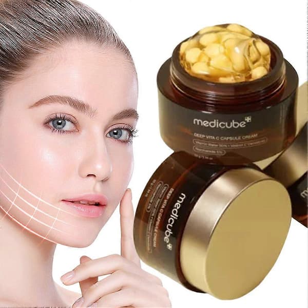 Deep Vitas C Capsule Cream Vitamin-C Capsule Ansiktsfuktighetskrem Gel Hydrering 1PCS